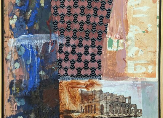 Suakin 03 45 x 45 cm, Oil, Collage and Printing Ink on Wood, 2014