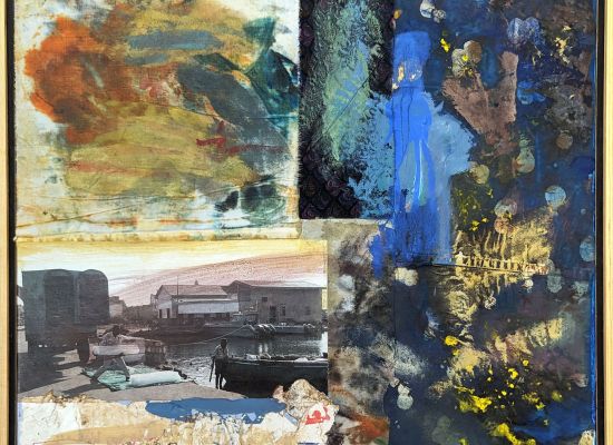 Suakin 12  45 x 45 cm, Oil, Collage and Printing Ink on Wood, 2014