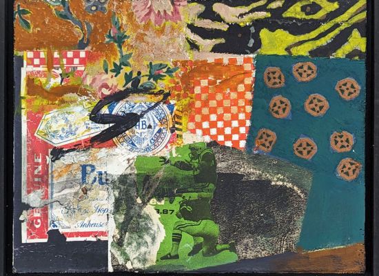 KICKER   23.5 x 29.5 cm, Oil and Collage on Wood, 2014