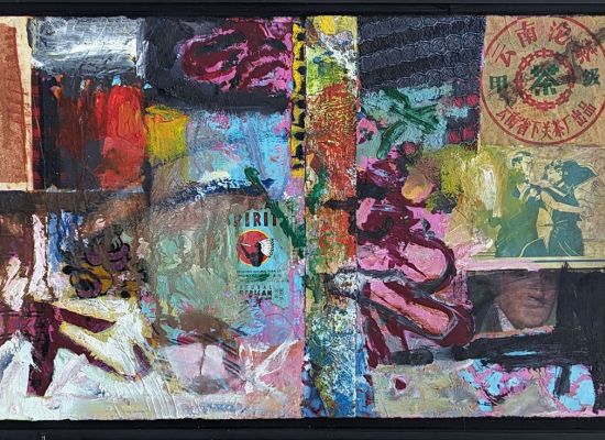HOW DO YOU SEE YOURSELF   30 x 60 cm, Oil and Collage on Wood, 2014