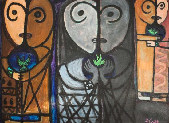 1979_Protecting-the-Green-Bird_79cmx68cm