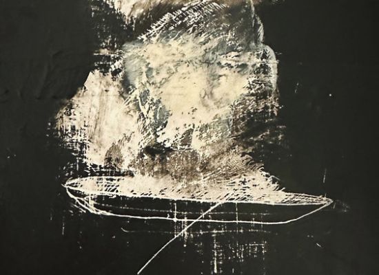 Untitled, 14.5x9cm, Mixed media on scraper board, 2024