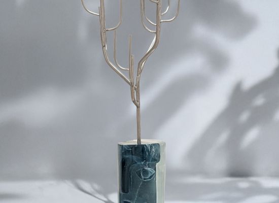 Growth, Cast glass and Stainless steel, 30x30x90cm, 2024