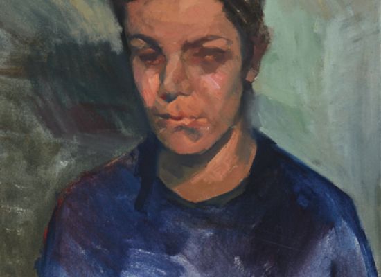Hanaa Malallah, Self-Portrait, 1986, Oil on canvas, 55 x 46cm