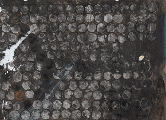 Hanaa Malallah, Sktech of Alwarkaa Wall Temple Artwork, 1991, Mixed media, 42 x 40.1cm