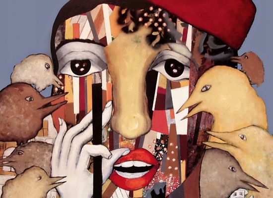 Hilda-Hiary,-The-4-fingers,-Acrylic-on-canvas,-150x150cm-2019