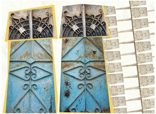 Title: Composition 33 Project: Metal Doors of Arabia Medium: Photomontage - Archival Print on Hahnemuhle Fine Art Paper Dimensions (h x w): 24cm x 30cm Year: 2024