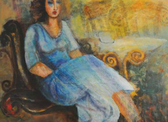 Karima Taha | Awaiting, Acrylic on canvas, 120 x 140 cm, 2010