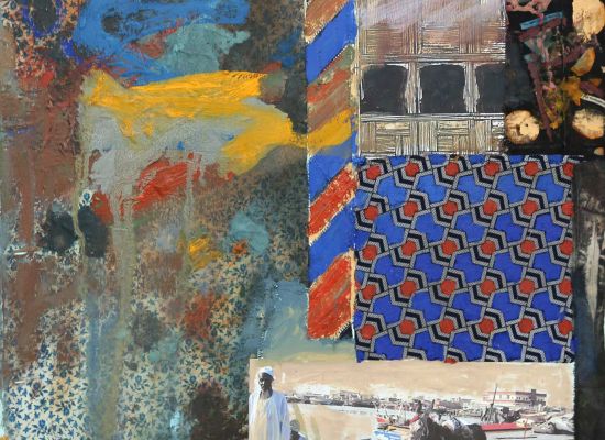 Suakin, Oil and collage on canvas,51 x 51cm, 2015