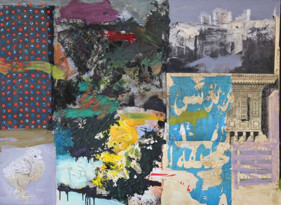 Suakin, Oil and collage on canvas, 76x122cm, 2015 