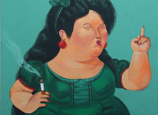 The Smoker, Acrylic On Canvas, 50x50cm,  2019