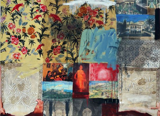 Al Hamra, Paris | Oil and collage on canvas | 150x150cm | 2009