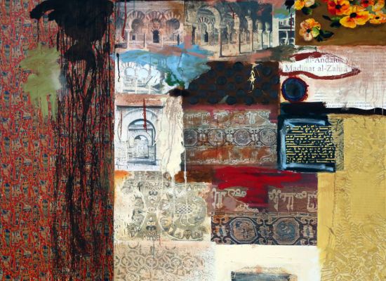 Madinat Al Zahra, Paris | Oil and collage on canvas | 150x150cm | 2009