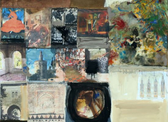 Andalousie 1, Paris | Oil and collage on canvas | 130x195cm | 2009
