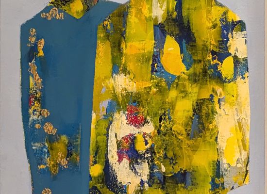 LOONA ALMOATAZ - Untitled- 100 x 40 cm Mixed media on canvas, 2024