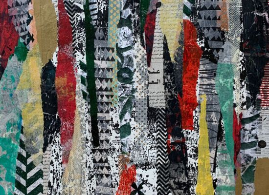 MONA ALMOATAZ - Untitled, 63 x 32 cm, Collage, 2024