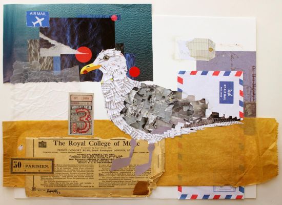 Rawan Alhousani - Untitled,46x49cm, Collage on paper, 2023