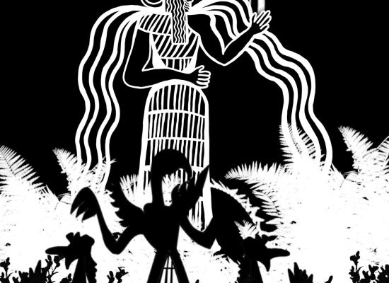 Zainab Swar- Enki gives Dilmun the fresh water,12x18 cm, print, 2025