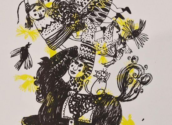 Omar Alrashid  - joy,60x49cm, Silk screen printing, 2025